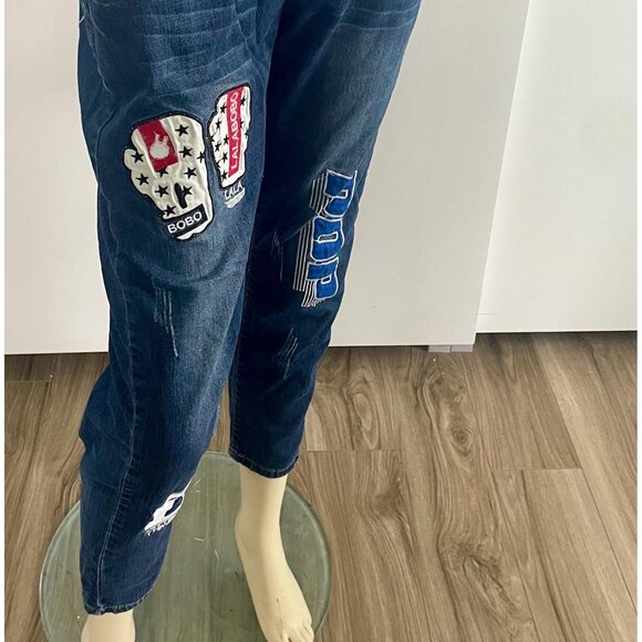 Y2K Jeans, Size L, Jeans with Patches, Drawstring Jeans, Lala Bobo - Picture 11 of 11